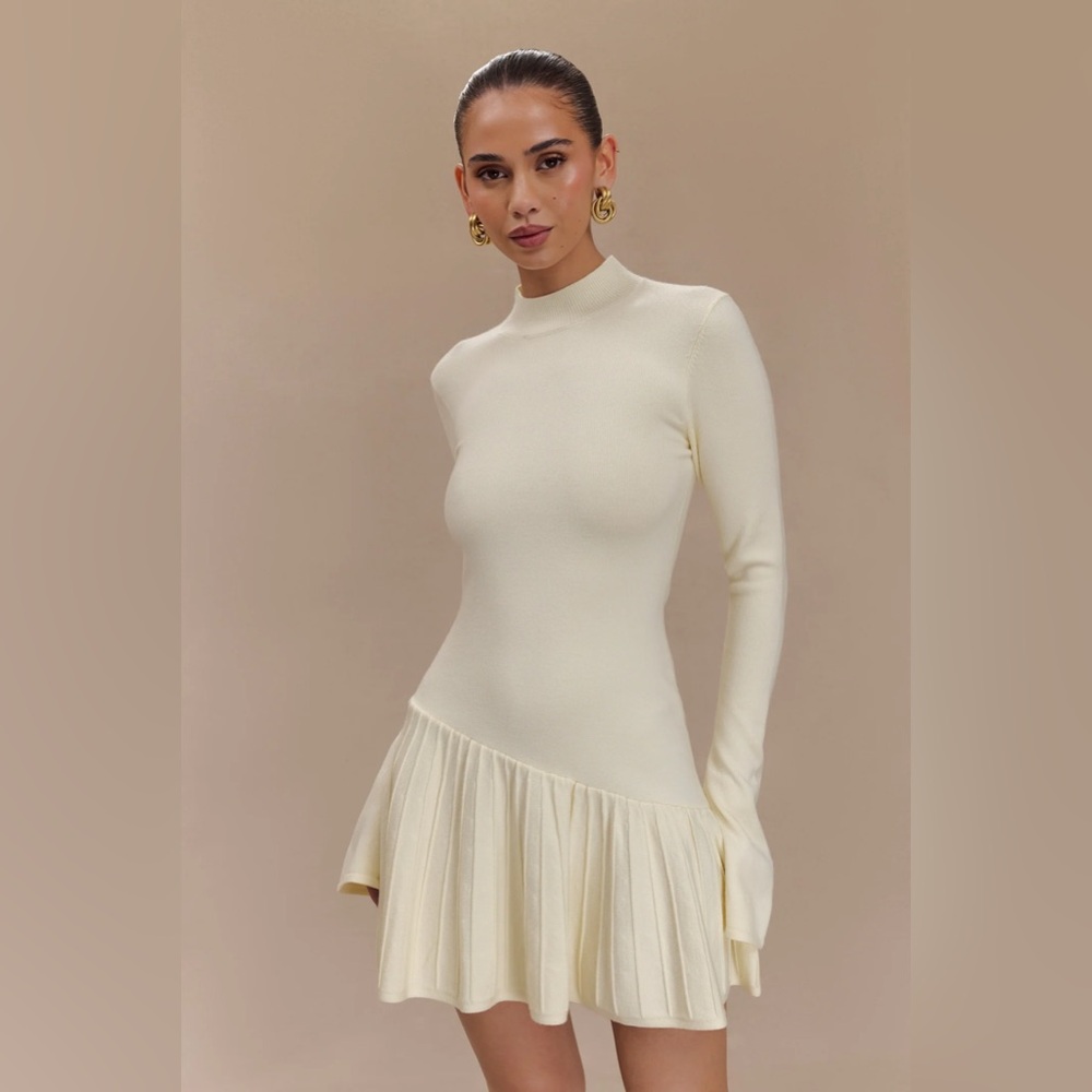 Meshki Cream Mini Dress - Picture 2 of 16